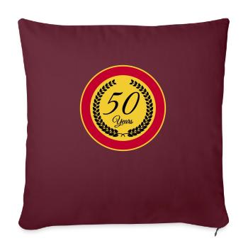 50 years - Sofa pillowcase 17,3'' x 17,3'' (45 x 45 cm) - burgundy - Front