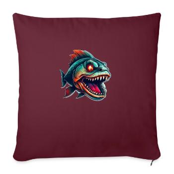 piranha en colère combatif motivation sport - Housse de coussin décorative 45 x 45 cm - bordeaux - Devant