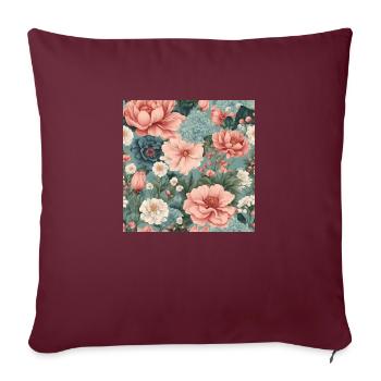 Spring Summer Blooming Floral Pattern - Sofa pillowcase 17,3'' x 17,3'' (45 x 45 cm) - burgundy - Front
