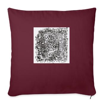 240127 e020 - Sofakissenbezug 45 x 45 cm - Burgunderrot - Vorne