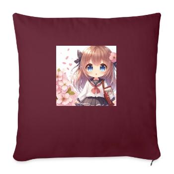 Anime Japanische Manga - Sofakissenbezug 45 x 45 cm - Burgunderrot - Vorne