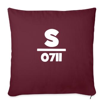 0711 - S - Vorwahl - Stuttgart - Neckar - Schwaben - Sofakissenbezug 45 x 45 cm - Burgunderrot - Vorne