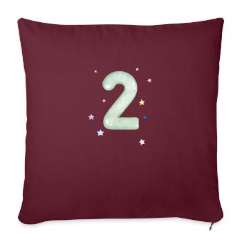 2e anniversaire watercolor étoile - Housse de coussin décorative 45 x 45 cm - bordeaux - Devant