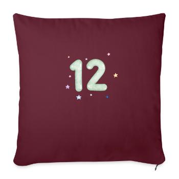 12e anniversaire watercolor étoile - Housse de coussin décorative 45 x 45 cm - bordeaux - Devant