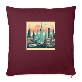 Retro City Sunrise - Sofa pillowcase 17,3'' x 17,3'' (45 x 45 cm) - burgundy - Front