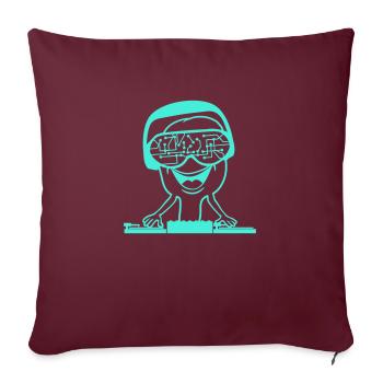 DJ Data Microchip Sunglasses Glasses Party Music - Sofa pillowcase 17,3'' x 17,3'' (45 x 45 cm) - burgundy - Front
