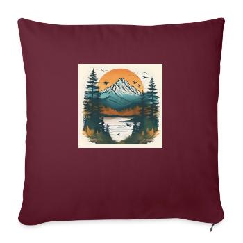 Mountains Calling : un design élégant pour les alpinistes - Housse de coussin décorative 45 x 45 cm - bordeaux - Devant