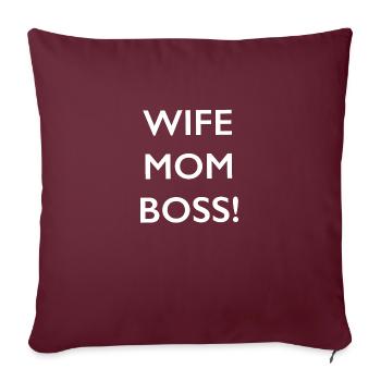 Wife mom Girl Power Emancipation Woman - Sofa pillowcase 17,3'' x 17,3'' (45 x 45 cm) - burgundy - Front