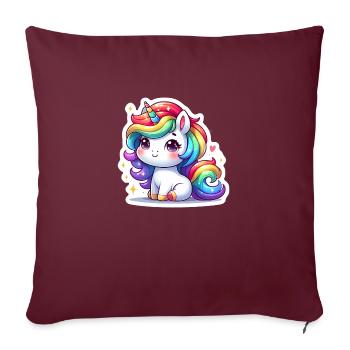 Rainbow Unicorn - Sofa pillowcase 17,3'' x 17,3'' (45 x 45 cm) - burgundy - Front