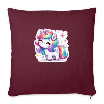 Rainbow Unicorn - Sofa pillowcase 17,3'' x 17,3'' (45 x 45 cm) - burgundy - Front