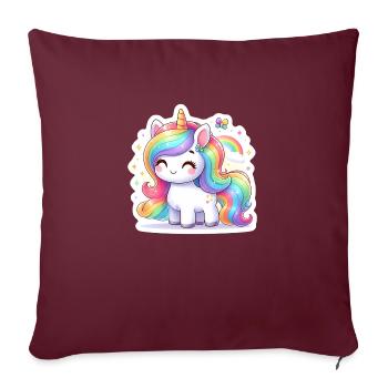 Rainbow Unicorn - Sofa pillowcase 17,3'' x 17,3'' (45 x 45 cm) - burgundy - Front