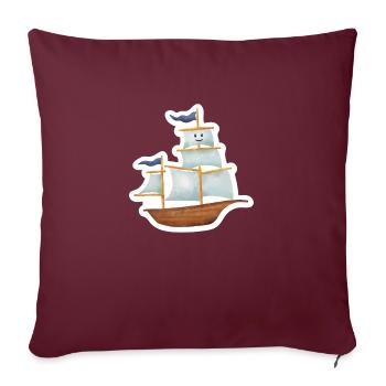 Voilier - Housse de coussin décorative 45 x 45 cm - bordeaux - Devant