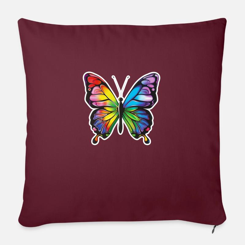 Schmetterling Schmetterling - Sofakissenbezug 45 x 45 cm - Burgunderrot