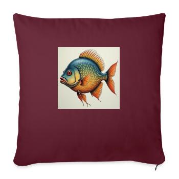 Fisch - Sofakissenbezug 45 x 45 cm - Burgunderrot - Vorne