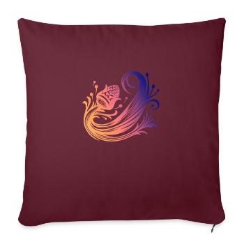 Design floral ornemental - Housse de coussin décorative 45 x 45 cm - bordeaux - Devant