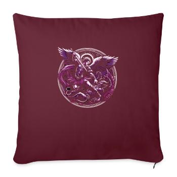 Archange Saint Religion Dieu Ange Foi Michael - Housse de coussin décorative 45 x 45 cm - bordeaux - Devant