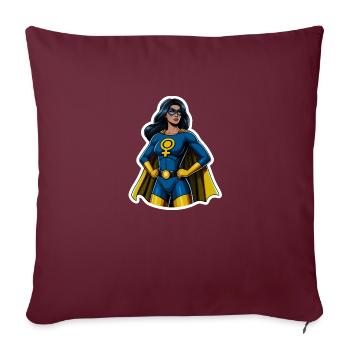 Feminist Superhero - Sofa pillowcase 17,3'' x 17,3'' (45 x 45 cm) - burgundy - Front