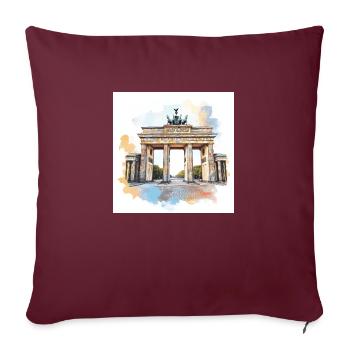 Brandenburger Tor in Farbe - Sofakissenbezug 45 x 45 cm - Burgunderrot - Vorne