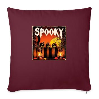 spooky Halloween pumpkins and lanterns - Sofa pillowcase 17,3'' x 17,3'' (45 x 45 cm) - burgundy - Front