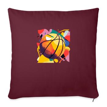 Fun basketball tee shirt - Housse de coussin décorative 45 x 45 cm - bordeaux - Devant