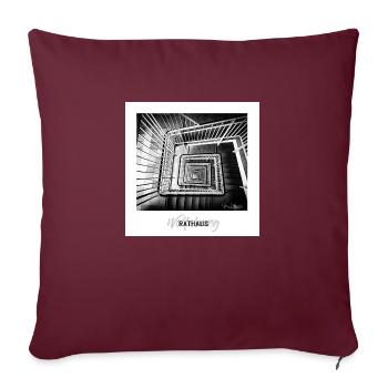 Wolfsburg Rathaustreppe - Sofakissenbezug 45 x 45 cm - Burgunderrot - Vorne