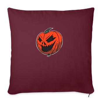 Gruseliges Halloween: Der böse Kürbis - Sofakissenbezug 45 x 45 cm - Burgunderrot - Vorne