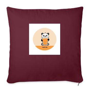 Panda - Sofakissenbezug 45 x 45 cm - Burgunderrot - Vorne