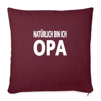 Opa - Sofakissenbezug 45 x 45 cm - Burgunderrot - Vorne