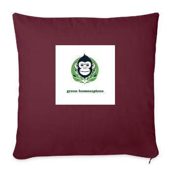 Der grüne Affe - Sofakissenbezug 45 x 45 cm - Burgunderrot - Vorne