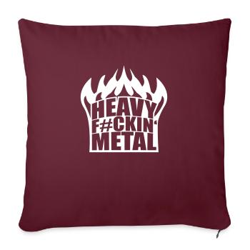 Heavy F#ckin' Metal Hard Rock Horns Fire Flames - Sofa pillowcase 17,3'' x 17,3'' (45 x 45 cm) - burgundy - Front