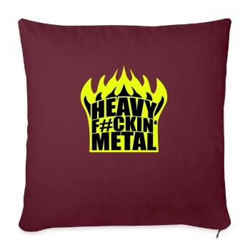 Heavy F#ckin' Metal Hard Rock Musique Feu Flammes - Housse de coussin décorative 45 x 45 cm - bordeaux - Devant