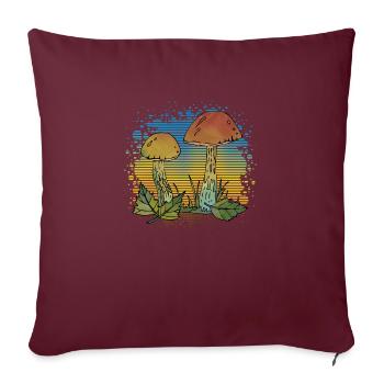 Pilze - Sofakissenbezug 45 x 45 cm - Burgunderrot - Vorne