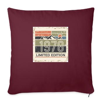 Vintage 1978 limited edition - Sofa pillowcase 17,3'' x 17,3'' (45 x 45 cm) - burgundy - Front