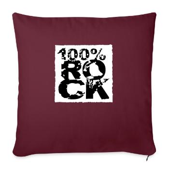 100% Percent Rock Heavy Metal Musique Texte Logo Fun - Housse de coussin décorative 45 x 45 cm - bordeaux - Devant