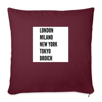 Londres, Milan, New York, Tokyo Broich - Housse de coussin décorative 45 x 45 cm - bordeaux - Devant