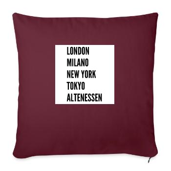 Londres, Milan, New York, Tokyo, Altenessen - Housse de coussin décorative 45 x 45 cm - bordeaux - Devant