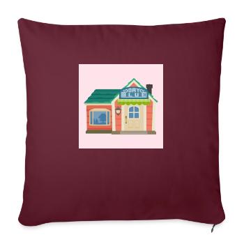 Chalet inspiré des jeux vidéo - Housse de coussin décorative 45 x 45 cm - bordeaux - Devant