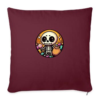 Halloween Skull Skelett - Sofakissenbezug 45 x 45 cm - Burgunderrot - Vorne