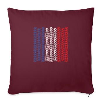 Petit vélo français - Housse de coussin décorative 45 x 45 cm - bordeaux - Devant