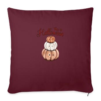 This is Halloween, 3 citrouilles d'automne - Housse de coussin décorative 45 x 45 cm - bordeaux - Devant