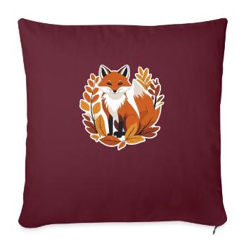 Fox in Autumn #5 - Sofa pillowcase 17,3'' x 17,3'' (45 x 45 cm) - burgundy - Front