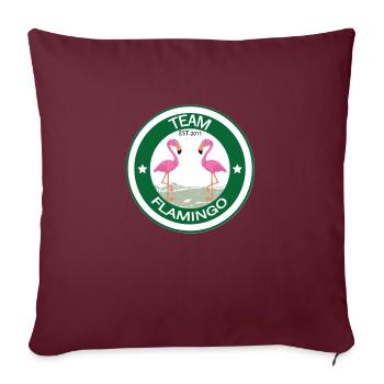 Team Flamingo - Sofakissenbezug 45 x 45 cm - Burgunderrot - Vorne