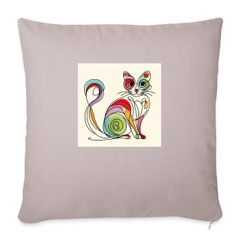 cat swirl - Sofa pillowcase 17,3'' x 17,3'' (45 x 45 cm) - light taupe - Front