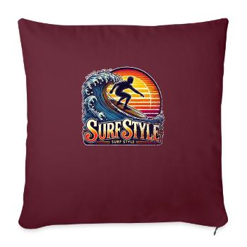 surf style et soleil vintage - Housse de coussin décorative 45 x 45 cm - bordeaux - Devant