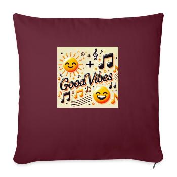 Sunshine + Music = - Sofa pillowcase 17,3'' x 17,3'' (45 x 45 cm) - burgundy - Front