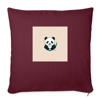 Panda Bär - Sofakissenbezug 45 x 45 cm - Burgunderrot - Vorne
