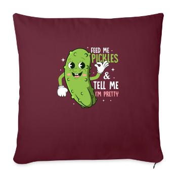 Feed Me Pickles & Tell Me I'm Pretty Cucumber Vega - Sofakissenbezug 45 x 45 cm - Burgunderrot - Vorne
