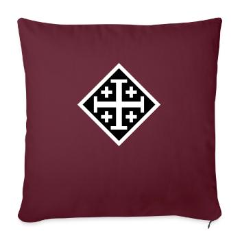 Croix de Jérusalem - Housse de coussin décorative 45 x 45 cm - bordeaux - Devant