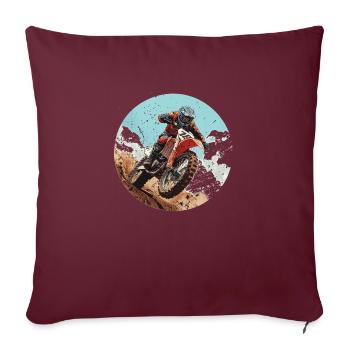 Experience the motocross rush up close - Sofa pillowcase 17,3'' x 17,3'' (45 x 45 cm) - burgundy - Front