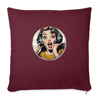 Moment waouh : pure surprise rétro ! - Housse de coussin décorative 45 x 45 cm - bordeaux - Devant